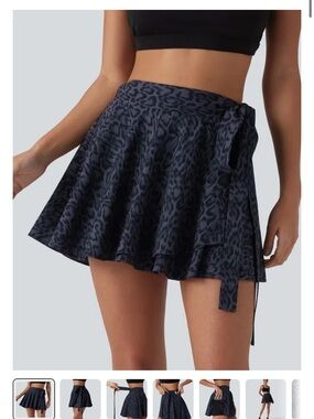 Halara Waisted Tie Side Leopard Skirt
